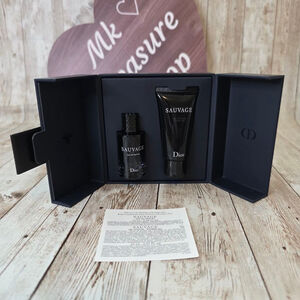 Men's Dior Sauvage Mini Set Black White EDP & Shower Gel